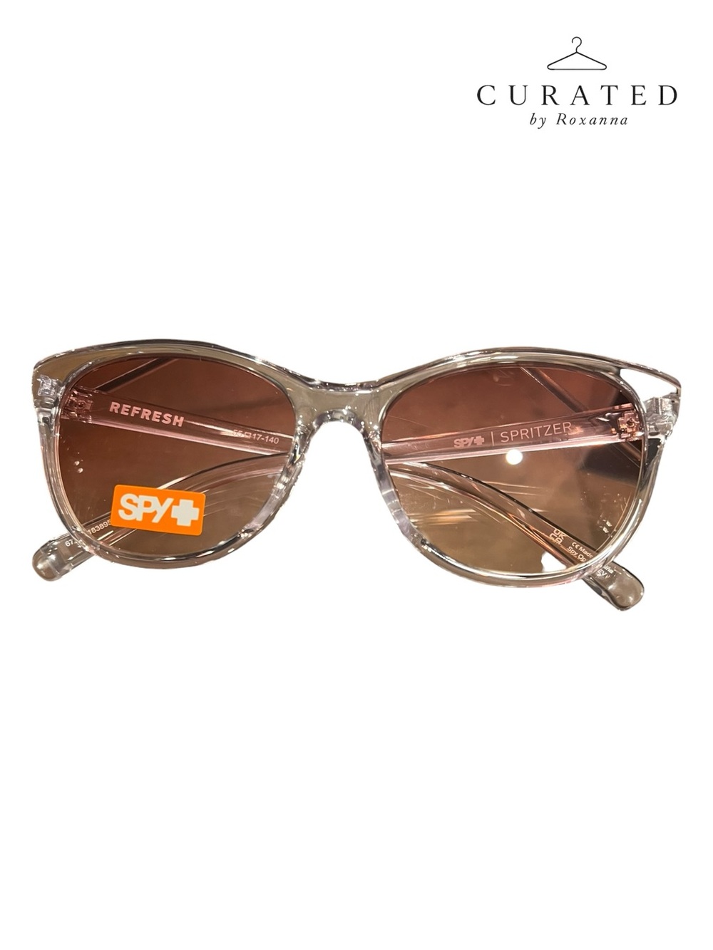 SPY+ Refresh Spritzer Crystal Frame Sunglasses NEW Box & Microfiber Pouch